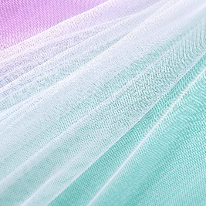 XiDi Curtains for Bedroom Decor, RainbowPink Purple Green 42/84/1