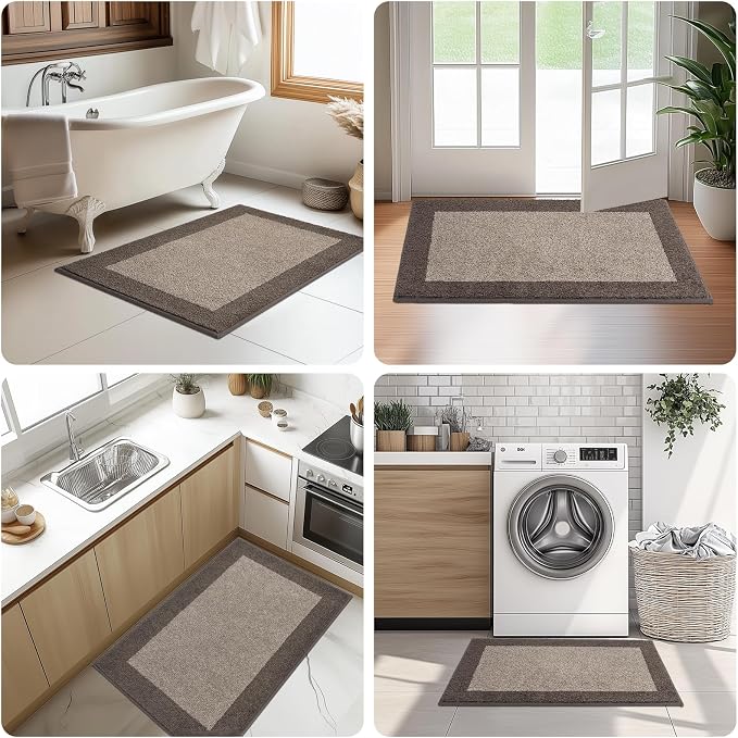 Washable Area Rug 34" x 60", Non Slip Kitchen Rug for Floor, Absorbent Entrance Runner Rug for Bedroom, Living Room, (Roll Packing)