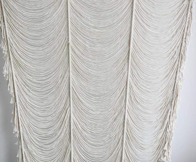 Macrame Curtain Boho Curtain Doorway Window Wall Decor Fiber Yarn Art Craftsmanship Bedroom Headboard Décor,59" W x 75" H(1 Panel)