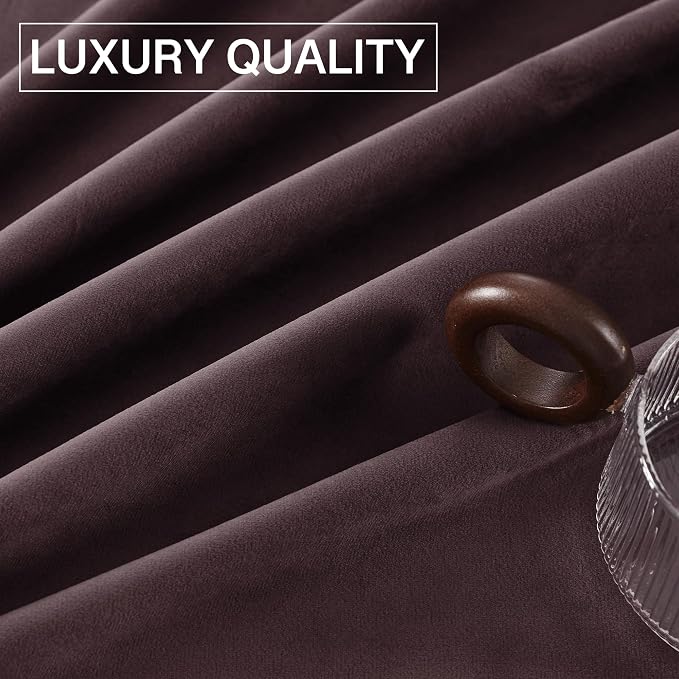 StangH Purple Curtains 84 Inch - Luxury Thermal Light Blocking Privacy Velvet Drapes for Bedroom & Living Room, Super Soft Noise Reducing Window Treatments, W52 x L84, 2 Panels
