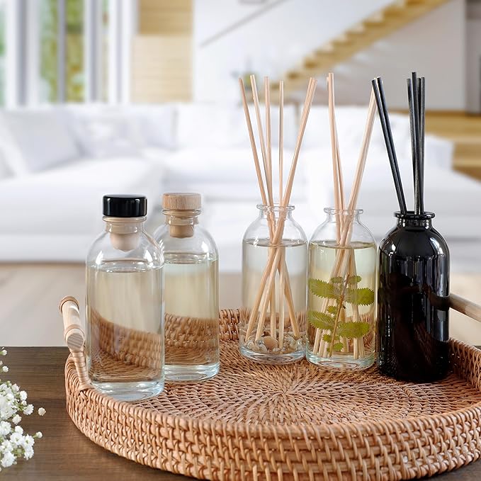 Urban Naturals Reed Diffuser Set, Lavender Fields - Bathroom Shelf Décor | Real Lavender Stems French Blossoms, Geranium & Clary Sage, for Aromatherapy & Stress Relief, Vegan