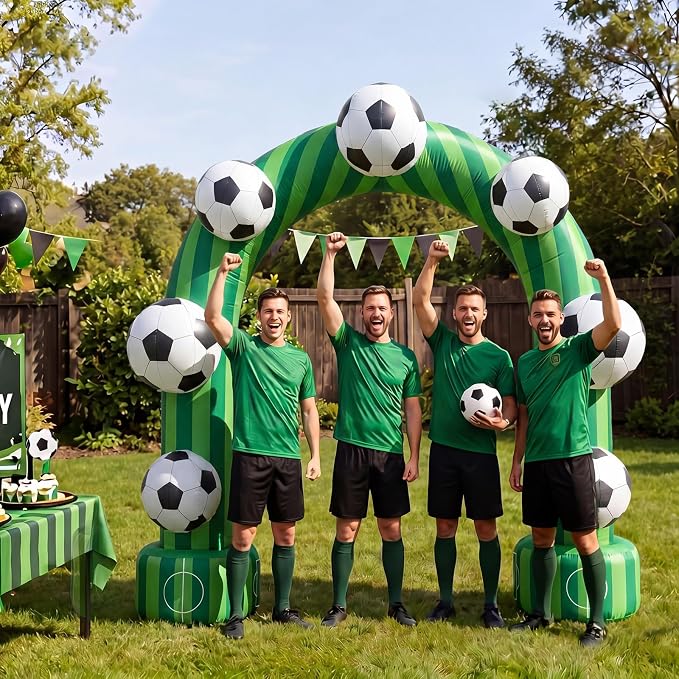Jenaai 8ft Giant Soccer Inflatable Arch, Blow up Soccer Goal Outdoor Yard Decorations with Built in LED Lights for Fans Field Club Senior Night Sports Tournament Photo Prop Birthday Party Decor