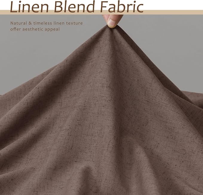 Aersas Extra Long Linen 108 Inch Curtains 2 Pages for Living Room Bedroom Light Filtering Large Windows Semi Sheer Sliding Glass Door Curtain Farmhouse Neutral Vintage Decorations 9 FT Cappuccino