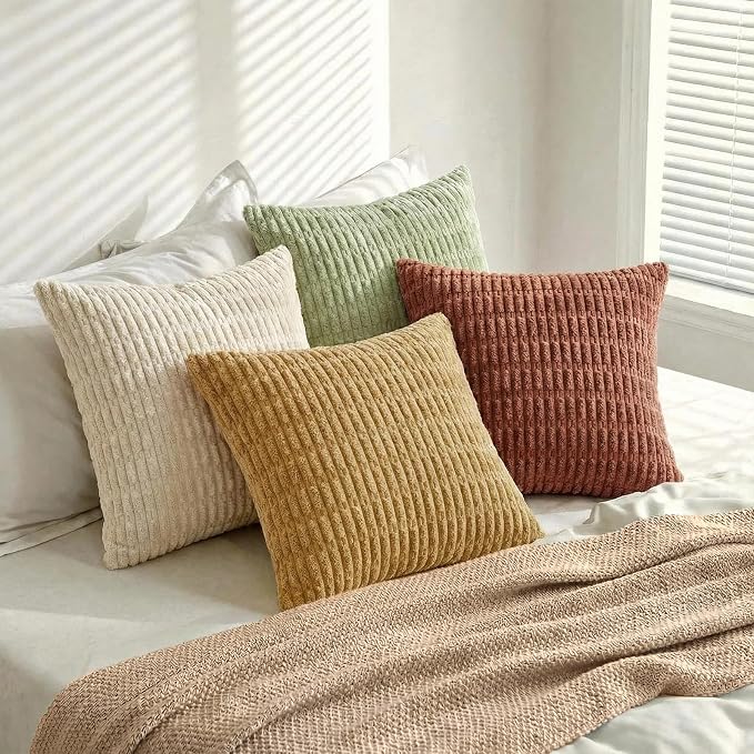 Fancy Homi 4 Packs Decorative Throw Pillow Covers for Living Room Couch Bed, Modern Farmhouse Boho Home Décor Accent Cushion Case, 24" x 24", Fall