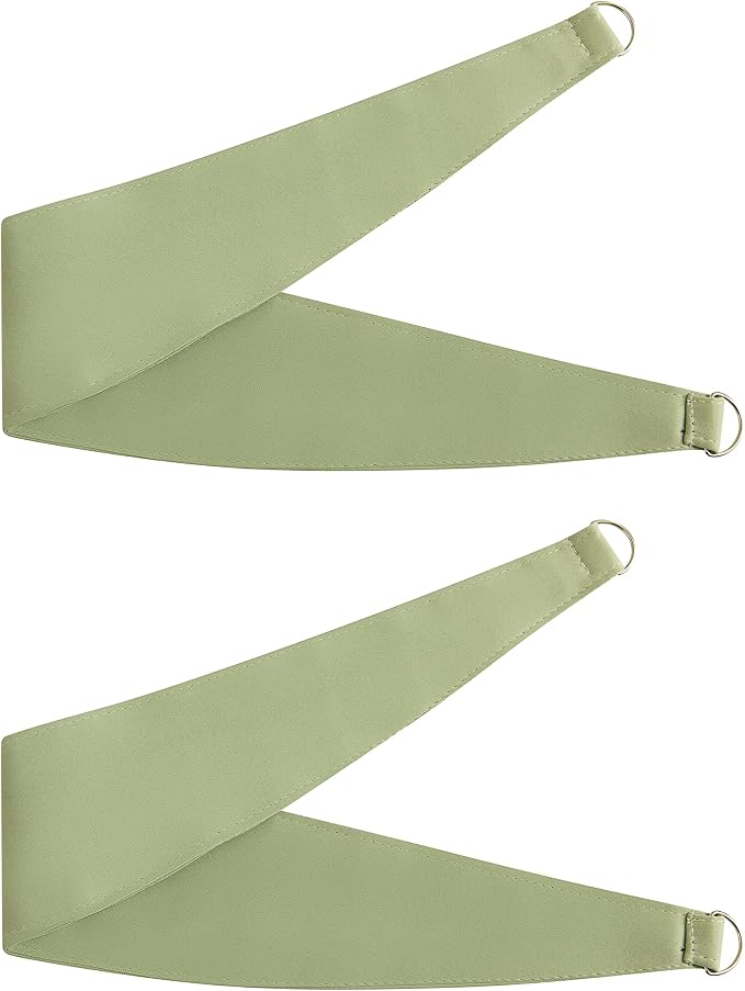 Bujasso Sage Green Blackout Curtains with Sheer Overlay Mix and Match Double Layer Thermal Insulated Window Panels 102 inch for Living Room Bedroom Green Drapes with Tiebacks Grommet Top 54"Wx102"Lx2