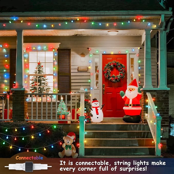 JMEXSUSS Globe String Lights Indoor Color Changing Christmas Lights Plug in | Warm White & Multicolor String Lights with Remote for Bedroom Room Tree Party Christmas Decor