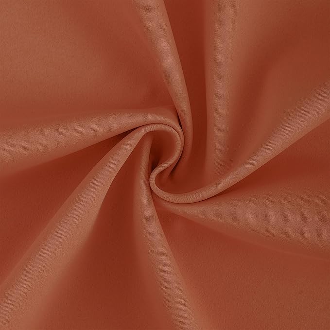 DONREN Burnt Orange Pinch Pleated Blackout Curtains with Hooks - 120 inch Length Room Darkening Thermal Insulated Window Curtain Panels Ceiling to Floor for Living Room 2 Panel 40" Wx120 L