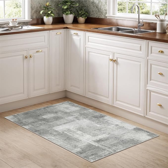 zesthome Washable 2x3 Area Rugs - Door Mat Abstract Rugs for Entrance, Stain Resistant Rugs for Bedroom Kitchen Living Room with Non Slip Backing, Low Pile Home Decor Floor Mat 2x3