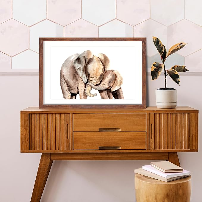 LaVie Home 24 x 36 Picture Frame Brown Poster Frame,Display Pictures 20x30 with Mat or 24x36 Without Mat, Stable and Sturdy Frame and Polished Plexiglass, Suitable for wall decoration(1 Pack)