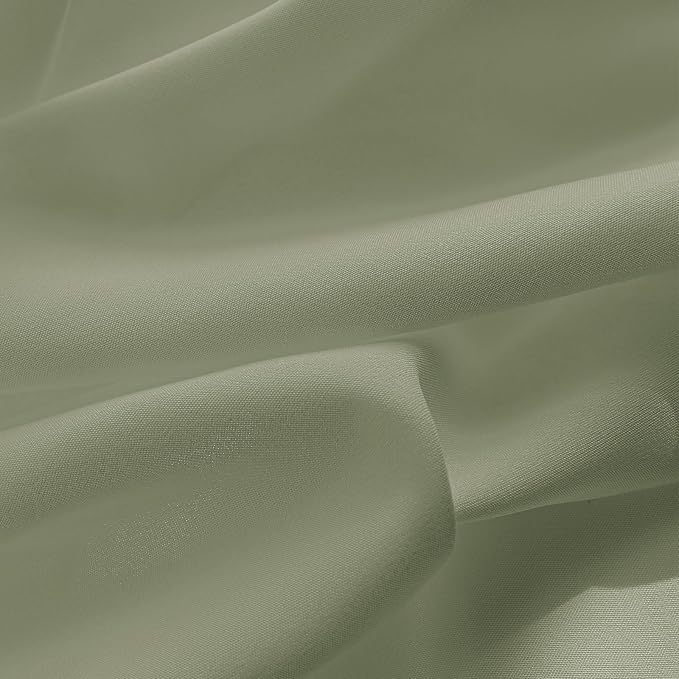 Anmao Non-See-Through Sage Green Privacy Semi Sheer Curtains for Living Room 102 Inch Length 2 Panels Set, Light Filtering That Let Light in Rod Pocket Window Drapes for Bedroom, 52W x 102L, Sage