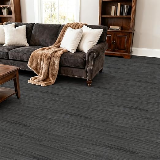 Peel and Stick Floor Tile-Wood Vinyl Flooring Roll Waterproof for Kitchen and Bathroom-15.8" x 118.1" Self Adhesive Laminate Flooring Stickers Cover 12.9 sq.ft