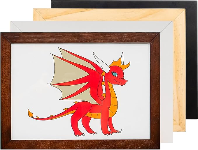 Magnetic Kids Art Frame 8.5x11 โ Lift-Top Real Wood Artwork Display & Storage โ Strap-Free Changeable Frame Holds 250 Drawings โ Freestanding or Wall Mounted - Black