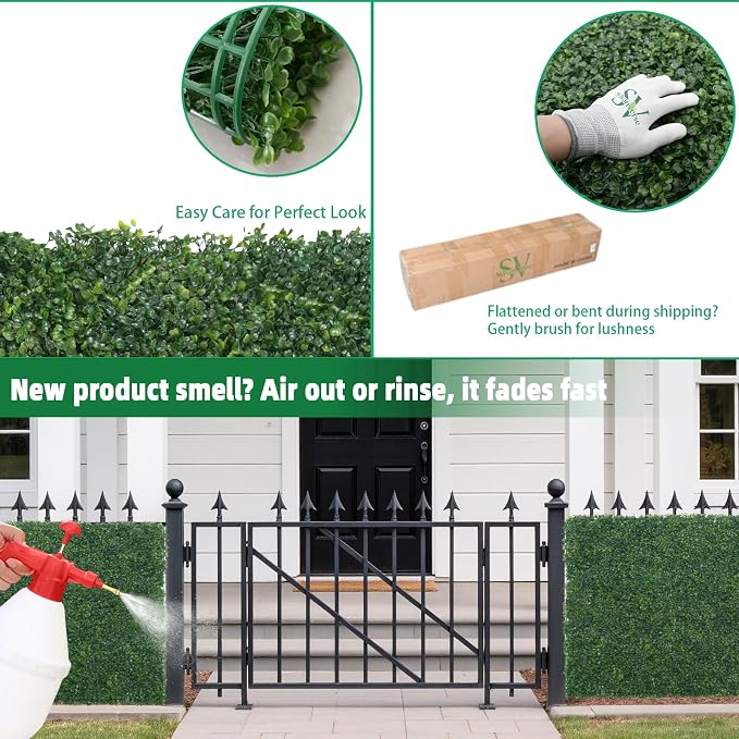 Artificial Boxwood Roll, 71x126 in(62 sqft) UV-Anti Faux Ivy Hedge Grass Wall Panels for Patio and Balcony Privacy, Fake Greenery Backdrop Decor for Fence, Garden, Backyard