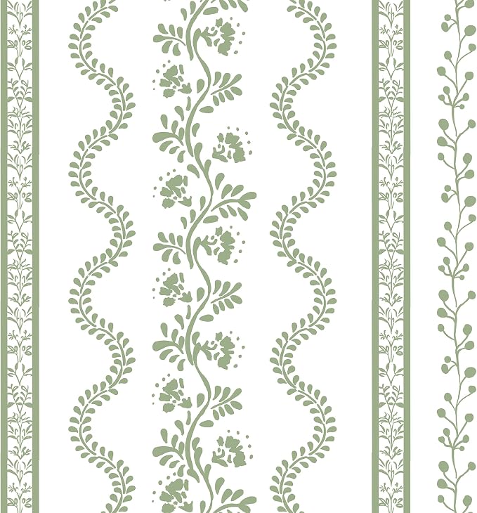 Light Sage Green and White Vine Spring Curtains for Living Room, Cottage Core Floral Pattern Light Filtering Sheer Window Panels for Bedroom Kitchen, 84 Inches Long
