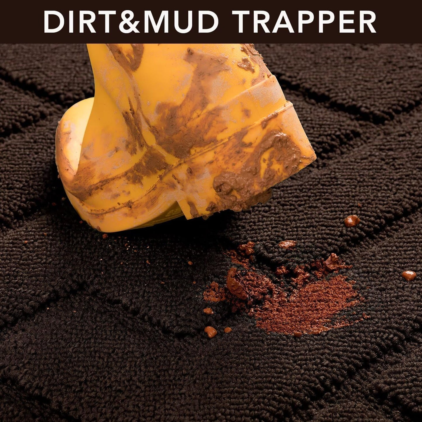 hicorfe Front Door Mat Outside Entrance,24"x35" Absorbent Muddy Dirt Resist Welcome Door Mats Outdoor Indoor,Stain and Fade Resistant,Non Slip Backing Entry Mat Doormat for Entryway (Coffee)