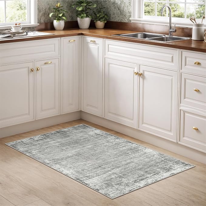 zesthome Washable 2x3 Area Rugs - Door Mat Abstract Rugs for Entrance, Stain Resistant Rugs for Bedroom Kitchen Living Room with Non Slip Backing, Low Pile Home Decor Floor Mat 2x3