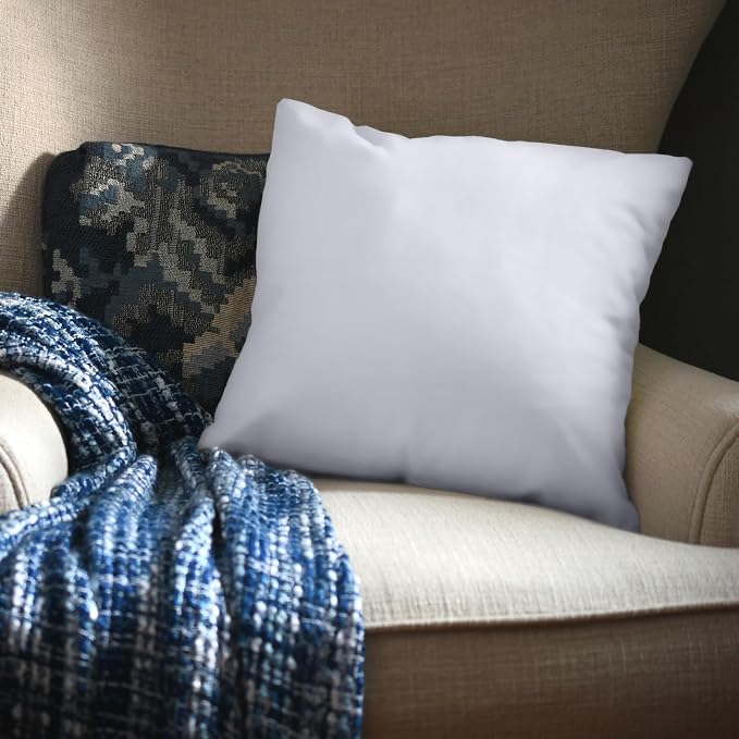 Utopia Bedding Throw Pillows (Set of 1, White) – 17 x 17 Inches Down Alternative Pillows for Bed, Sofa, and Couch - Fluffy Decorative Stuffer Pillow for Indoors & Outdoors