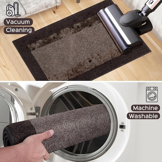 Washable Area Rug 48" x 48", Non Slip Kitchen Rug for Floor, Absorbent Entrance Rug for Dining Room, Bedroom, Living Room (Roll Packing)