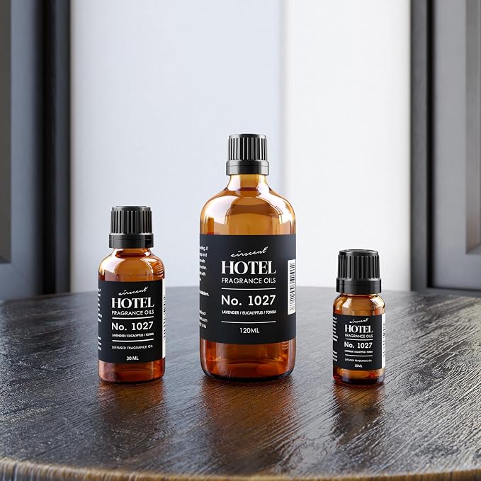 AirScent Hotel Diffuser Oil No. 1027 - Zen Hotel Scent Inspired - 10 mL | Lavender Eucalyptus Tonka - Fragrance Oil for Ultrasonic and Waterless Diffusers and Crafting - 0.34 fl oz Bottle