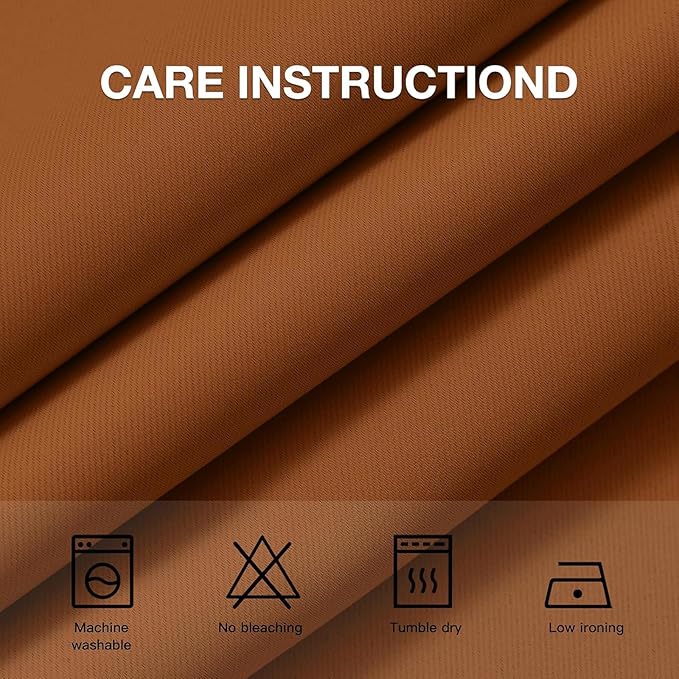 COSVIYA Grommet Blackout Room Darkening Brunt Orange Curtains 36 inch Length,Thick Polyester Light Blocking Insulated Thermal Curtain Drapes for Bedroom/Living Room,2 Panels,52x36 inches