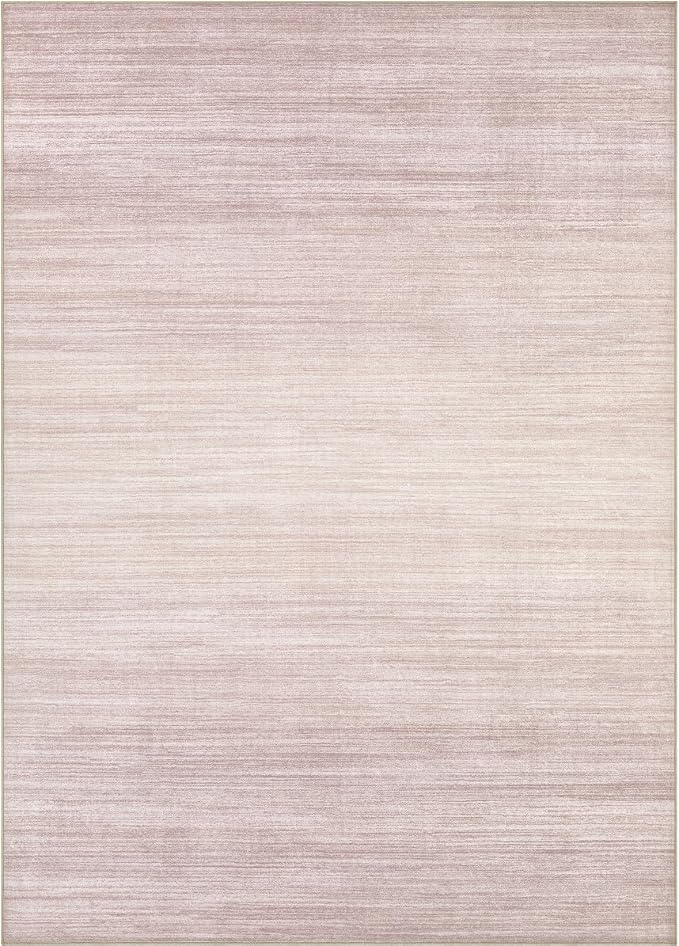 UERMEI 7x9 Washable Area Rug - Neutral Modern Abstract Living Room Rugs, Non-Slip Soft Large Indoor Floor Carpet for Bedroom Home Office & Under Dining Table Decor, Soft Pink
