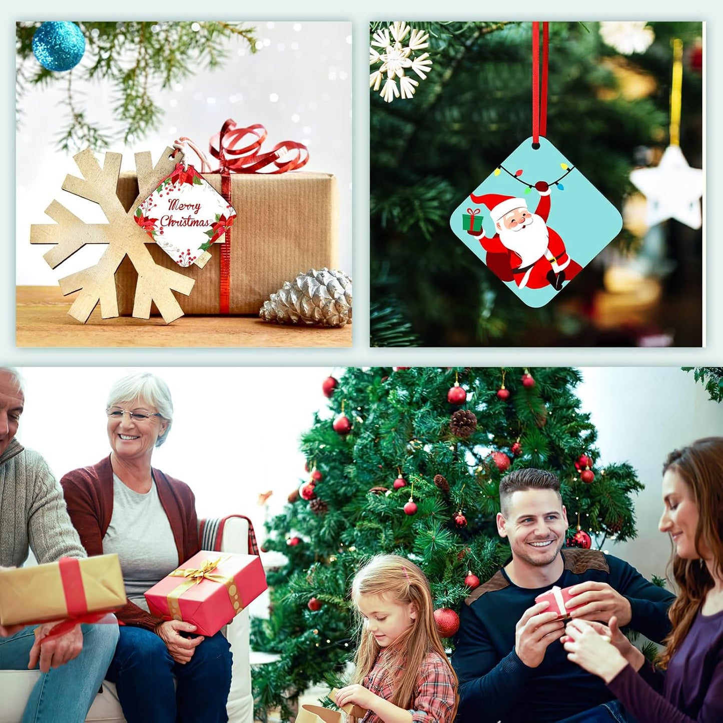 Personalized Christmas Ornaments 2025, Wood Custom Photo Text Hanging Ornament Customized Christmas Tree Decorations Gift for Family, Kids, Friends, Couples, Wedding