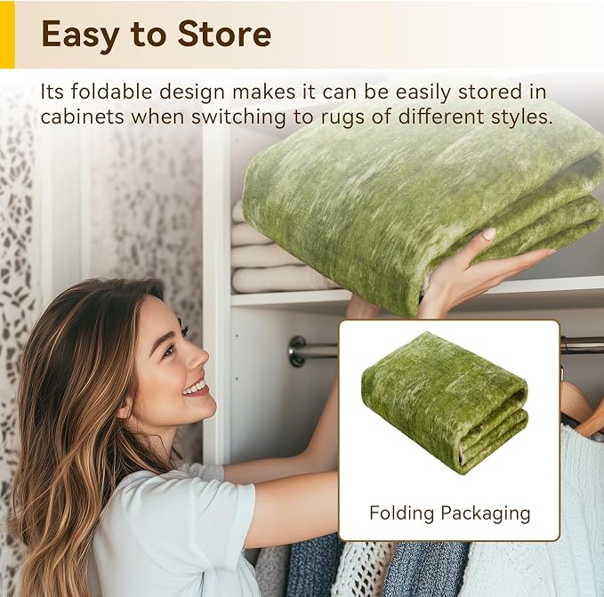 RELEANY Washable Area Rugs 6'x9' Non-Slip Modern Abstract Soft for Living Room Entryway Bedroom Kitchen, Print Pattern, Grass Green