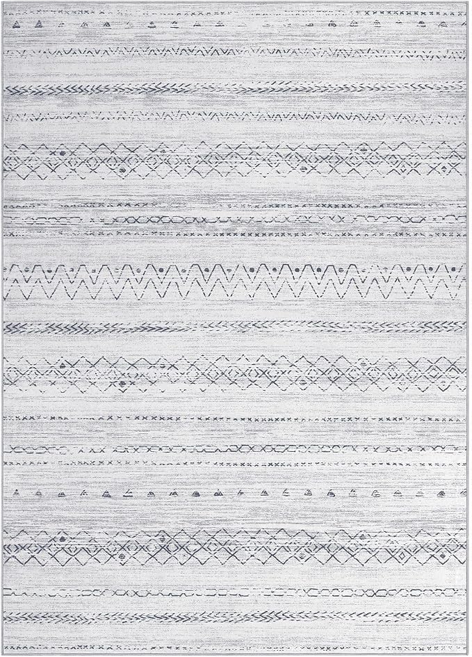 cotiled 10x14 Area Rugs Living Room Rug: Washable Boho Rugs with Non Slip Backing Large Soft Indoor Stain Resistant Carpet for Bedroom Farmhouse Dining Room Lightweight Home Decor Grey