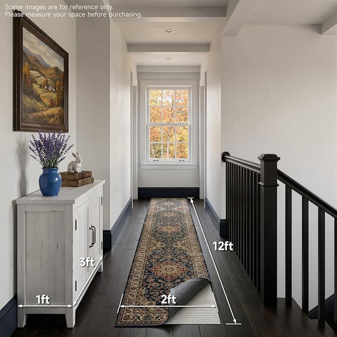 Veken Runner Rug Pad Gripper for Hardwood Floors, Non Slip 2x12 Ft Rug Pads for Area Rugs, Thick Rug Grippers for Tile Floors, Under Carpet Anti Skid Mat, Keep Your Rugs Safe and in Place