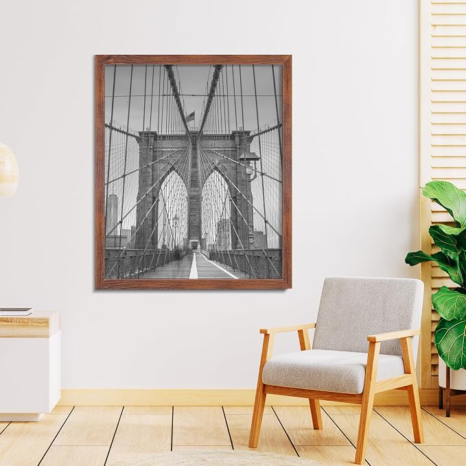 LaVie Home 24x30 Picture Frame Brown, Puzzles Frame for Wall Decoration, Classic Brown Minimalist Style Suitable for Decorating Houses, Offices, Hotels, Puzzles Posters Photos or Artwork(1 Pack)