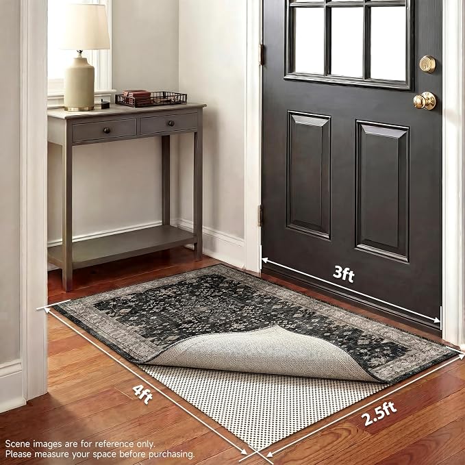 Veken Runner Rug Pad Gripper for Hardwood Floors, Non Slip Rug Pads for Area Rugs, Thick Rug Grippers for Tile Floors, Under Carpet Anti Skid Mat, Keep Your Rugs Safe and in Place, 2.5x4 Ft