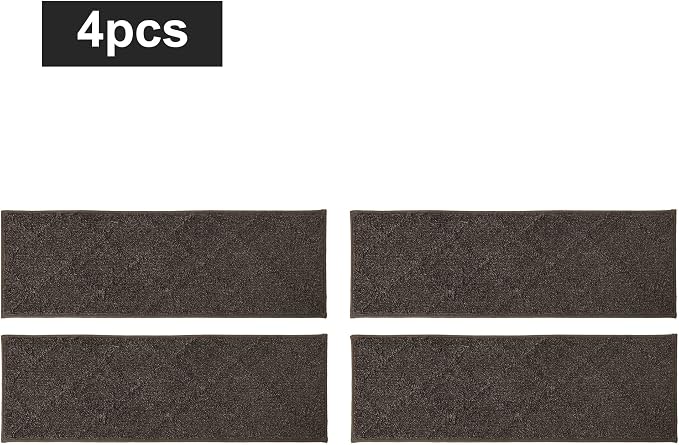 COSY HOMEER Edging Stair Treads Non-Slip Carpet Mat 28inX9in Indoor Stair Runners for Wooden Steps, Edging Stair Rugs for Kids and Dogs, 100% Polyester TPE Backing (4pc, Brown)