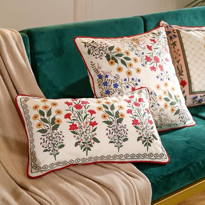 ISAENNE Designer Vintage Velvet Throw Pillow Cover,Set of 3-Bertina ABC | Pillow Cover,Concealed Zipper Design,Dragonfly Pattern,Sofas,Bedroom,Living Room,Lounge Chairs,All Season Home Decor