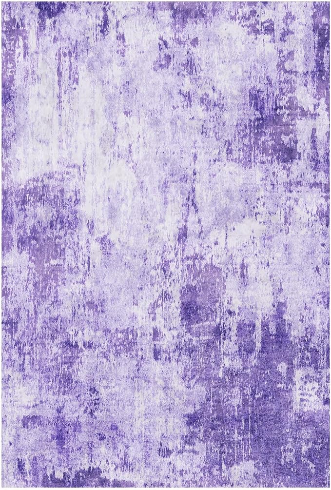 RELEANY Washable Area Rugs 2'x8' Non-Slip Modern Abstract Soft for Living Room Entryway Bedroom Kitchen, Print Pattern, Purple Gray Pink White