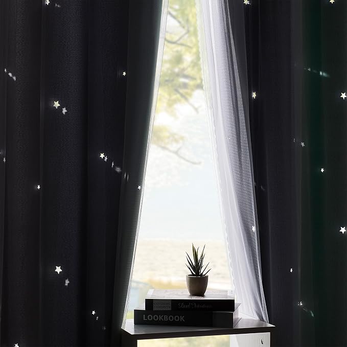 XiDi Blackout Curtains for Bedroom Decor - Rainbow Unicorn Wall Decals for Girl's and Kids' Room - Green Light Grey 34X72 Inch Long 1 Panel