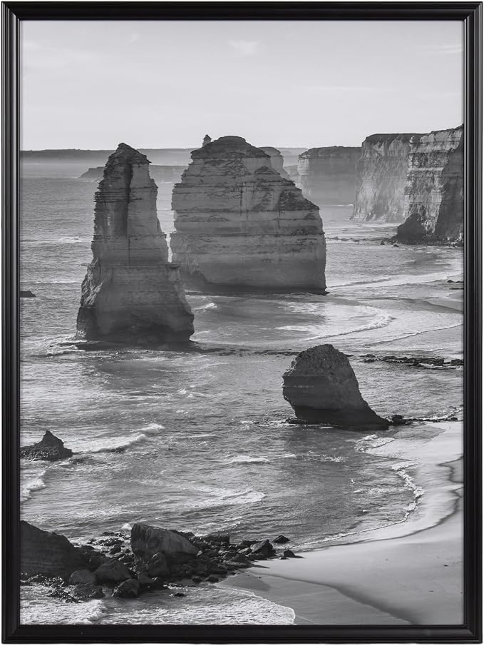 Kate and Laurel Adlynn Modern Rectangle Poster Frame, 20 x 26, Black, Minimal Large Photo Frame for Use as Movie Poster Display or Gallery Wall Piece in Living Room Wall Decor