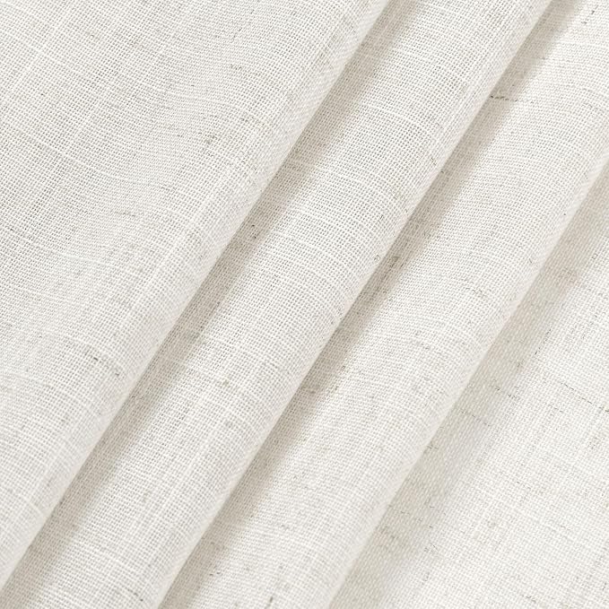 Beige White Kitchen Cafe Curtains 45 Inch Long 2 Panel Back Tab Translucent Light Filtering Short Modern Farmhouse Basement Window Bathroom Living Room Small Curtains 52x45