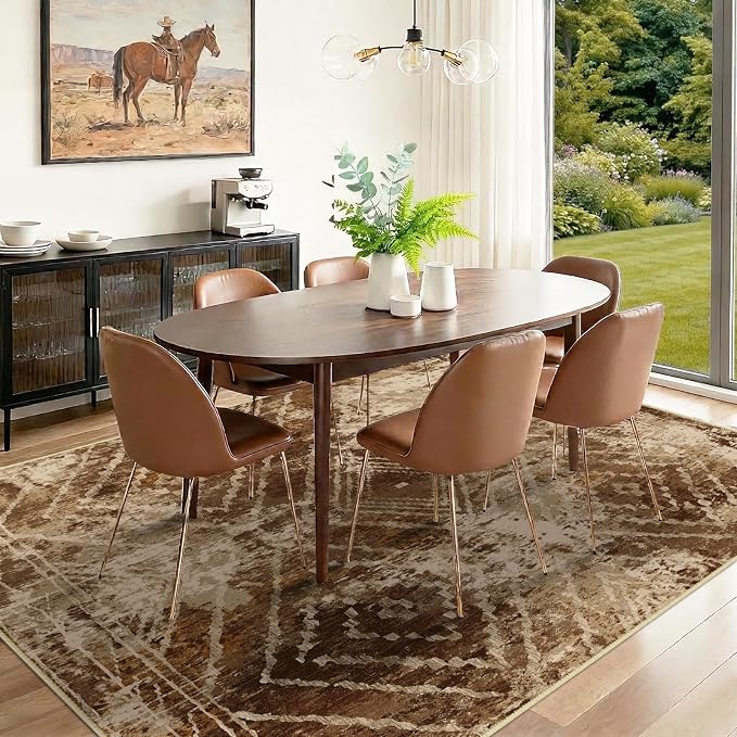 BESTSWEETIE Area Rug 2x3 Rug Machine Washable Non-Slip Low Pile Print Pattern Western Rug for Living Room Bedroom Entryway Tribal Series-Abstract/Cowhide