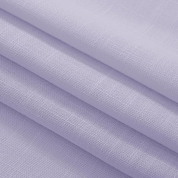 Lavender Linen Curtains Back Tab 108 Inches for Bedroom Living Room 2 Panels Semi Sheer Light Filtering Window Treatment Curtain Modern Elegant Decor Drapes Violet Light Purple 52X108
