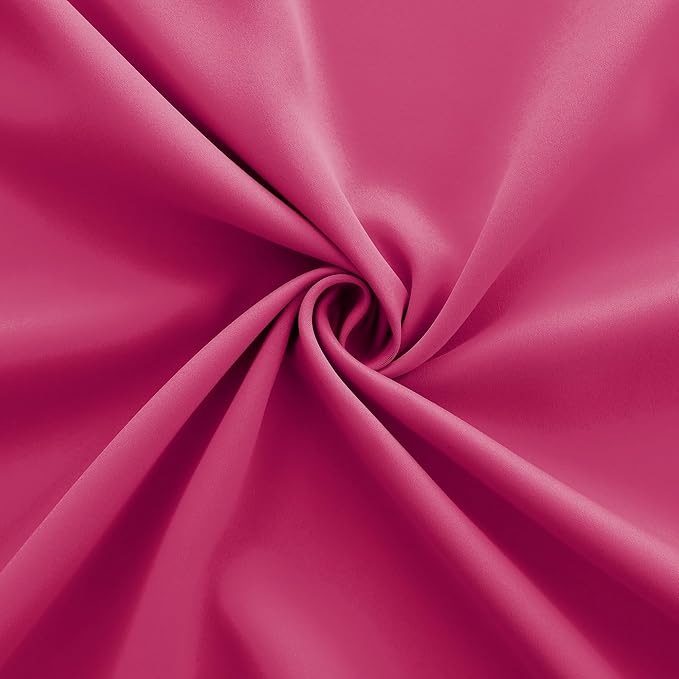 KOUFALL Hot Pink Blackout Curtains for Living Room 34 by 45 Inches Long