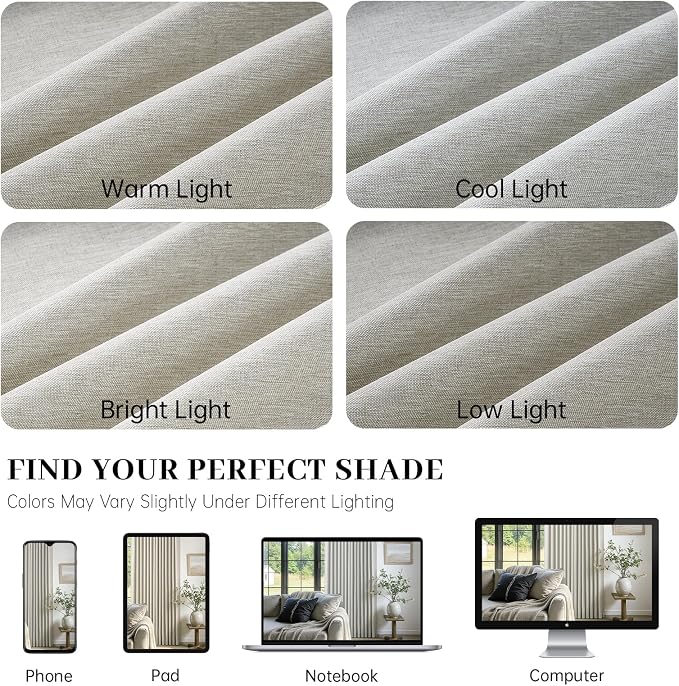 102 Inches Long Custom Pinch Pleated Linen Sheer Curtains,Gray Privacy Pinch Pleat Light Filtering Curtains with Pin Hooks for Traverse Rods,Burlap Drapes 2 Panels for Living Room Bedroom
