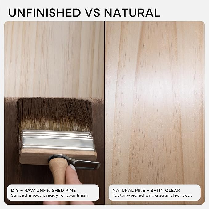 Homeforia 18 inch Wood Floating Shelves, High End Solid Natural Wood 18inch Floating Shelf for Wall Mounted, Unfinished Wooden 18in Floating Shelves, Heavy Duty Bracket, 18 X 6.5 X 1.75 inch, Set of 3