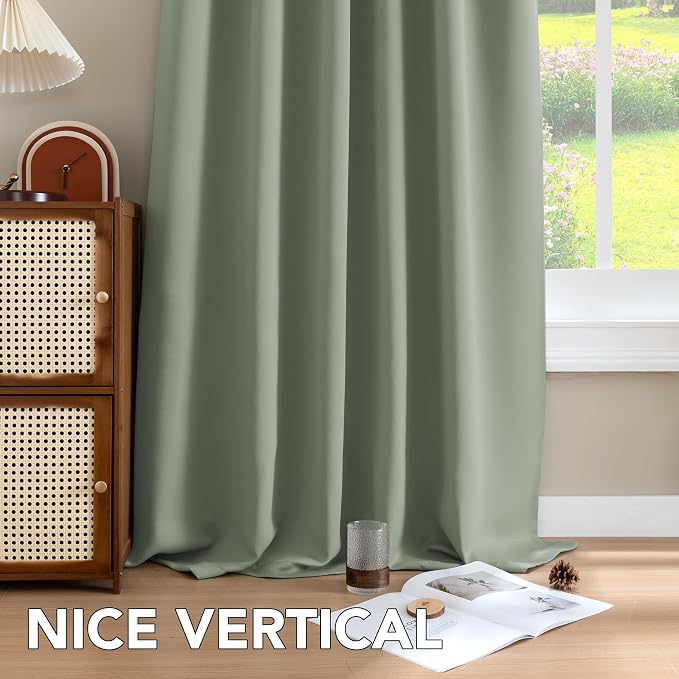 H.VERSAILTEX Blackout Curtains Thermal Insulated Window Treatment Panels Room Darkening Blackout Drapes for Living Room Back Tab/Rod Pocket Bedroom Draperies (2 Panels, Cyan, 52 x 54 Inch)