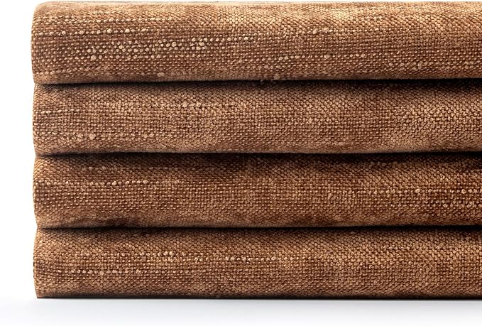 MIULEE Pack of 4 Fall Decorative Throw Pillow Covers 18x18 Inch Chenille Textured Throw Pillows Boho Farmhouse Rustic Cushion Covers Vintage Home Decor for Couch Sofa Bed Living Room,Camel