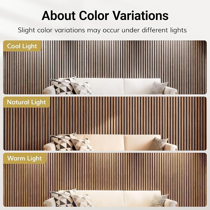TONOR Wood Wall Panels for Interior Wall Decor, 6 Pack 47.2" x 23.6"(46.41ft²) Wood Slat Aacoustic Panels, Soundproof Wall Panels for Noise Cancelling and Decoration, Living Room, Office, Walnut