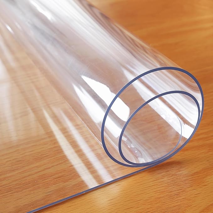 Clear Table Protector 14 x 24 Inch, 1.5mm Thick Plastic Table Cover, Waterproof PVC Clear Table Cover Protector, Desk Protector Mat, Writing Desk Pad for Desktop, Coffee & Dining Room Table