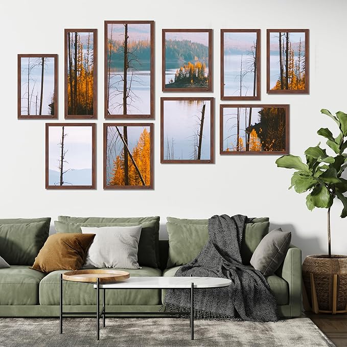 LaVie Home 5x15 Picture Frame Brown Poster Frame, Stable and Sturdy Frame and Polished Plexiglass, Horizontal and Vertical Format of The Walls 1 Pack