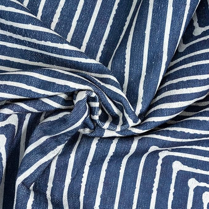 GLN Rugs Contemporary Collection - Machine Washable Area Rug, Contemporary Washable, Non Slip, Low Pile Chenille Rug, Living Room, Bedroom, Kitchen Rug (2' x 3' Lines Blue)