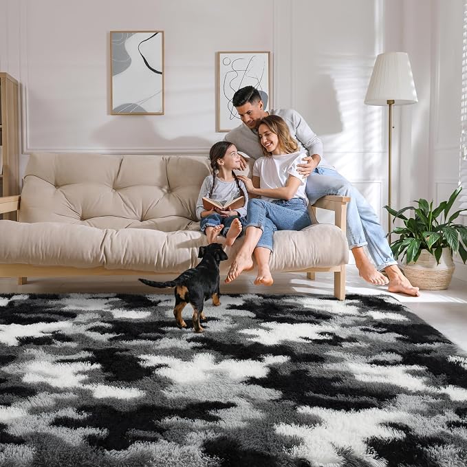 AROGAN Washable 2x6 Runner Rug for Hallway, Long Runner Rugs wtih Soft Memory Foam for Bedroom, Non Slip Backing Carpet, Bedside, Entryway Home, Camouflage Black and White