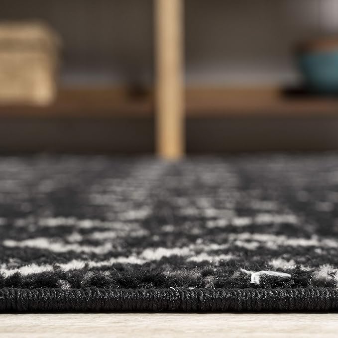 JONATHAN Y Boho Vintage Diamond Black/Ivory Runner Rug 2X8 ft, Moroccan Hype for Living Room, Bedroom, Kitchen, Office, Easy-Cleaning, High Traffic, Pet-Friendly, Non-Shedding (MOH101D-28)